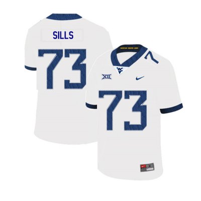 Men's West Virginia Mountaineers NCAA #73 Josh Sills White Authentic Nike 2019 Stitched College Football Jersey TL15F32UW